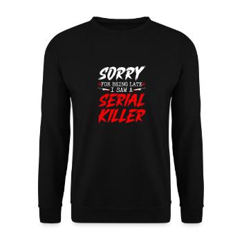 J’ai vu un tueur en série, fête d’Halloween True Crime - Sweat-shirt Unisexe - noir - Devant - Alina (178cm) & Michal (187cm)