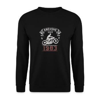 Awesome since 1983, biker 40th birthday - Unisex Sweatshirt - black - Front - Alina (178cm) & Michal (187cm)