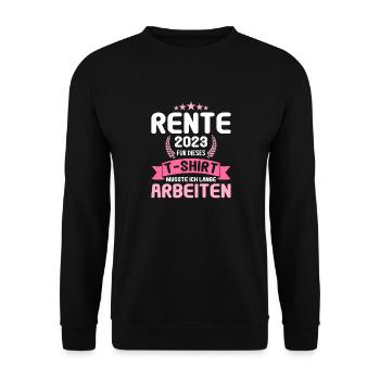 Rentner 2023 Rentnerin 2023 Rente 2023 - Unisex Pullover - Schwarz - Vorne - Alina (178cm) & Michal (187cm)
