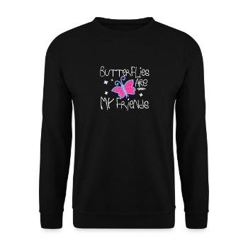 Les papillons sont mes amis - Sweat-shirt Unisexe - noir - Devant - Alina (178cm) & Michal (187cm)