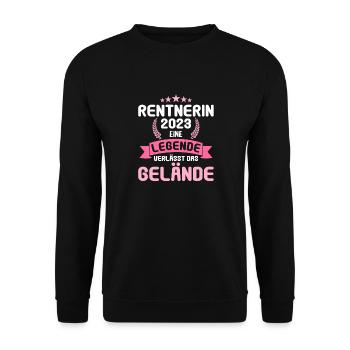 Prévoyance Retraite Adieu Collègue Retraité 2023 - Sweat-shirt Unisexe - noir - Devant - Alina (178cm) & Michal (187cm)