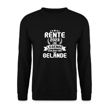 Rentner 2023 Rentnerin 2023 Rente 2023 - Unisex Pullover - Schwarz - Vorne - Alina (178cm) & Michal (187cm)