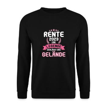 Rentner 2023 Rentnerin 2023 Rente 2023 - Unisex Pullover - Schwarz - Vorne - Alina (178cm) & Michal (187cm)