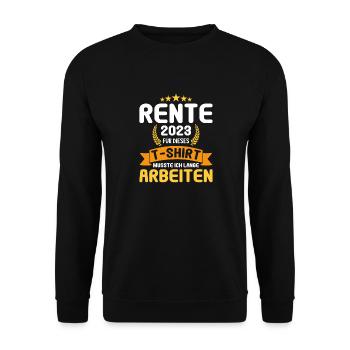 Rentner 2023 Rentnerin 2023 Rente 2023 - Unisex Pullover - Schwarz - Vorne - Alina (178cm) & Michal (187cm)