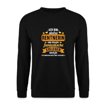 Pension 2023 Retirement Farewell Pensioner 2023 - Unisex Sweatshirt - black - Front - Alina (178cm) & Michal (187cm)