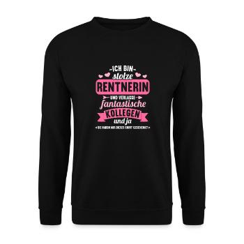 Pension 2023 Retirement Farewell Pensioner 2023 - Unisex Sweatshirt - black - Front - Alina (178cm) & Michal (187cm)