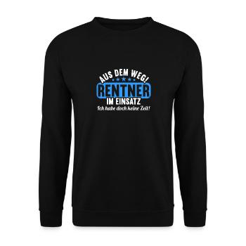 Rente 2023 Ruhestand Abschied Rentner 2023 - Unisex Pullover - Schwarz - Vorne - Alina (178cm) & Michal (187cm)
