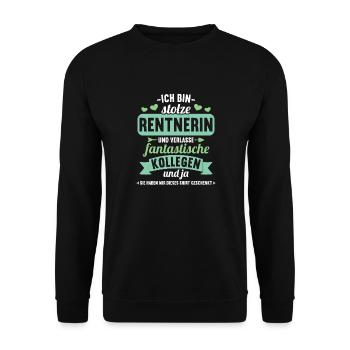 Pension 2023 Retirement Farewell Pensioner 2023 - Unisex Sweatshirt - black - Front - Alina (178cm) & Michal (187cm)
