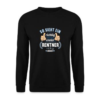 Rente 2023 Ruhestand Abschied Rentner 2023 - Unisex Pullover - Schwarz - Vorne - Alina (178cm) & Michal (187cm)