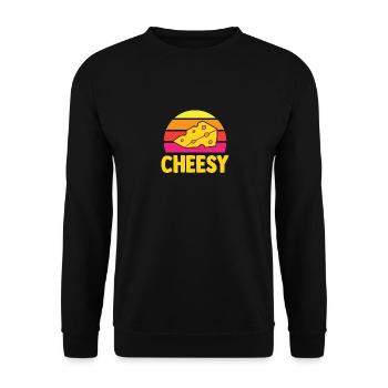 Lustiger Käseliebhaber Essen Humor Käse - Unisex Pullover - Schwarz - Vorne - Alina (178cm) & Michal (187cm)