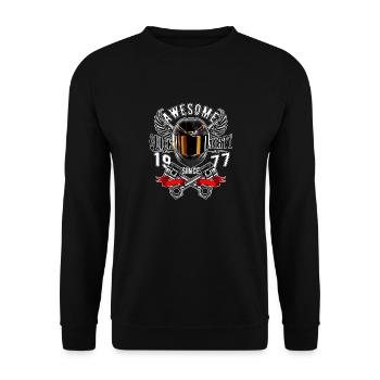 Génial depuis 1977, anniversaire du motard - Sweat-shirt Unisexe - noir - Devant - Alina (178cm) & Michal (187cm)