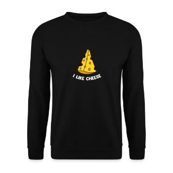 Lustiger Käseliebhaber Essen Humor Käse - Unisex Pullover - Schwarz - Vorne - Alina (178cm) & Michal (187cm)