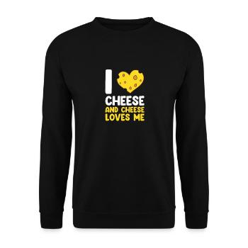 Lustiger Käseliebhaber Essen Humor Käse - Unisex Pullover - Schwarz - Vorne - Alina (178cm) & Michal (187cm)