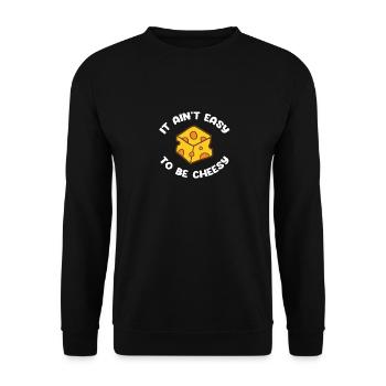 Lustiger Käseliebhaber Essen Humor Käse - Unisex Pullover - Schwarz - Vorne - Alina (178cm) & Michal (187cm)