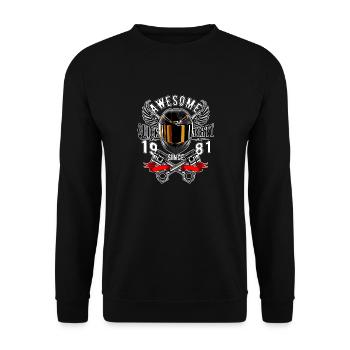 Génial depuis 1981, anniversaire du motard - Sweat-shirt Unisexe - noir - Devant - Alina (178cm) & Michal (187cm)