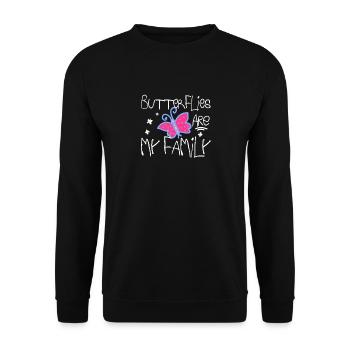 Les papillons sont ma famille - Sweat-shirt Unisexe - noir - Devant - Alina (178cm) & Michal (187cm)