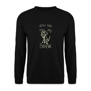 Ne nourrissez pas votre chien avec des haricots - Sweat-shirt Unisexe - noir - Devant - Alina (178cm) & Michal (187cm)