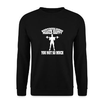 Fitness Bodybuilder Athlete Strength Training Muscle - Unisex Sweatshirt - black - Front - Alina (178cm) & Michal (187cm)