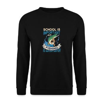 Enfants Chemise de pêche Jeunes Jeunes Amateurs de poisson - Sweat-shirt Unisexe - noir - Devant - Alina (178cm) & Michal (187cm)