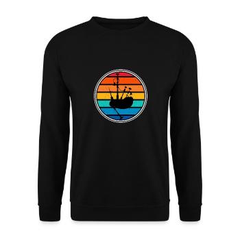 Dudelsack vintage funny Design - Unisex Pullover - Schwarz - Vorne - Alina (178cm) & Michal (187cm)