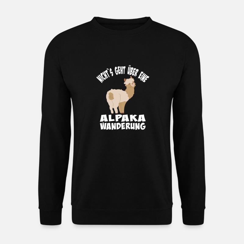 Alpaka Wanderung - Unisex Pullover - Schwarz