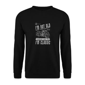 Je ne suis pas vieux, je suis classique. Anniversaire motard 1991 - Sweat-shirt Unisexe - noir - Devant - Alina (178cm) & Michal (187cm)