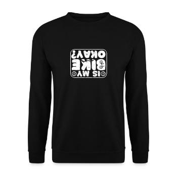Is My Bike OK T-shirt Lustiges Mountainbike Shirt - Unisex Pullover - Schwarz - Vorne - Alina (178cm) & Michal (187cm)