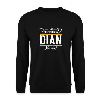 Dian Geschenkidee Geschenk Geburtstag - Unisex Pullover - Schwarz - Vorne - Alina (178cm) & Michal (187cm)