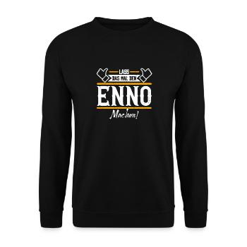 Enno Geschenkidee Geschenk Geburtstag - Unisex Pullover - Schwarz - Vorne - Alina (178cm) & Michal (187cm)