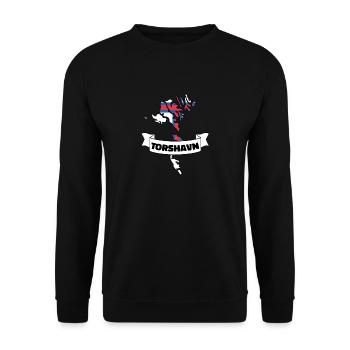 Torshavn îles Féroé Carte Drapeau - Sweat-shirt Unisexe - noir - Devant - Alina (178cm) & Michal (187cm)