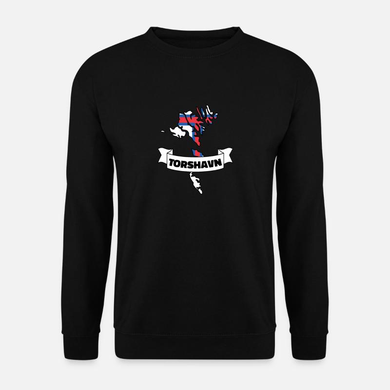 Torshavn Färöer Inseln Karte Flagge - Unisex Pullover - Schwarz