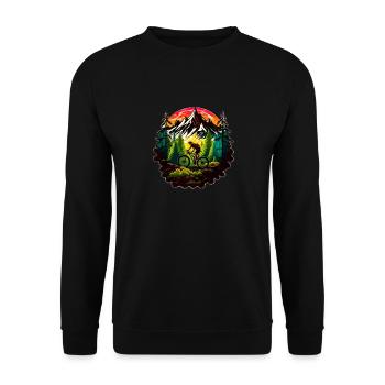 Mountain Bike Outdoor Downhill Nature MTB Bike - Unisex Sweatshirt - black - Front - Alina (178cm) & Michal (187cm)