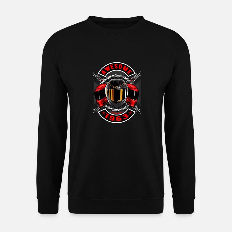 Awesome since 1963, biker's birthday - Unisex Sweatshirt - black