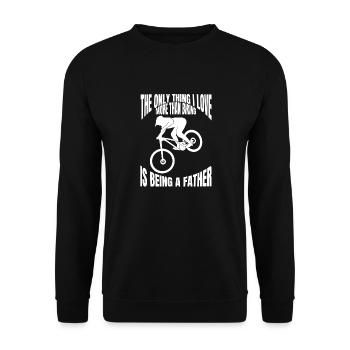 Fahrrad Vater Fahrradtour Radfahren Papa Radeln - Unisex Pullover - Schwarz - Vorne - Alina (178cm) & Michal (187cm)