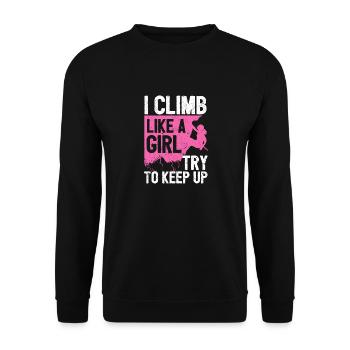 Grimpeur grimpant comme une fille Femmes - Sweat-shirt Unisexe - noir - Devant - Alina (178cm) & Michal (187cm)