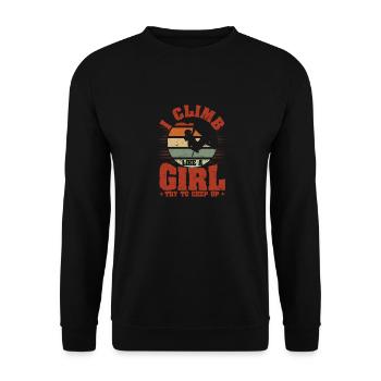 Je grimpe comme une fille et j’essaie - Sweat-shirt Unisexe - noir - Devant - Alina (178cm) & Michal (187cm)