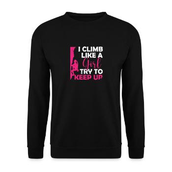 Grimpeur grimpant comme une fille Femmes - Sweat-shirt Unisexe - noir - Devant - Alina (178cm) & Michal (187cm)