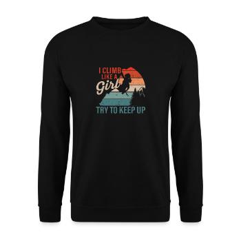 Escalade Je grimpe comme une fille Expériences - Sweat-shirt Unisexe - noir - Devant - Alina (178cm) & Michal (187cm)