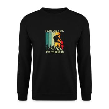 Escalade Je grimpe comme une fille Expériences - Sweat-shirt Unisexe - noir - Devant - Alina (178cm) & Michal (187cm)