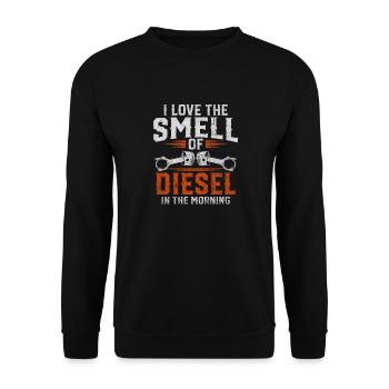 J’adore l’odeur du diesel dans le mécanicien du matin - Sweat-shirt Unisexe - noir - Devant - Alina (178cm) & Michal (187cm)
