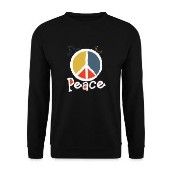 Peace Love Peace Symbol for Love Peace - Unisex Sweatshirt - black - Front - Alina (178cm) & Michal (187cm)