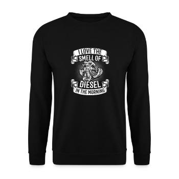 J’adore l’odeur du diesel dans le mécanicien du matin - Sweat-shirt Unisexe - noir - Devant - Alina (178cm) & Michal (187cm)