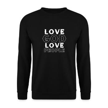 Aimez Dieu Aimez les gens Jésus-Christ Église Prier - Sweat-shirt Unisexe - noir - Devant - Alina (178cm) & Michal (187cm)