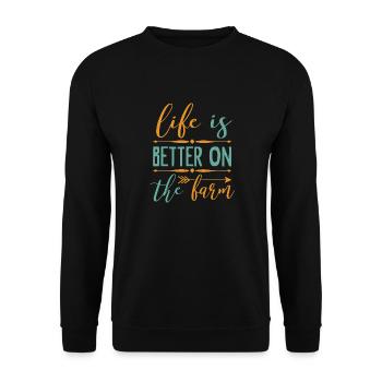 Life Is Better On The Farm - Unisex Sweatshirt - black - Front - Alina (178cm) & Michal (187cm)