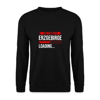 Heimatliebe Erzgebirge Ladebalken - Unisex Pullover - Schwarz - Vorne - Alina (178cm) & Michal (187cm)