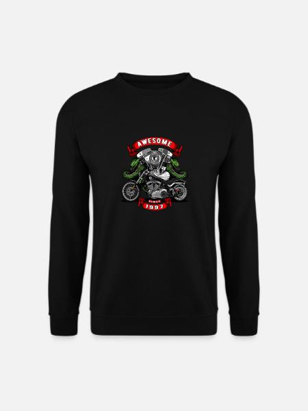 Awesome since 1997, biker's birthday - Unisex Sweatshirt - black