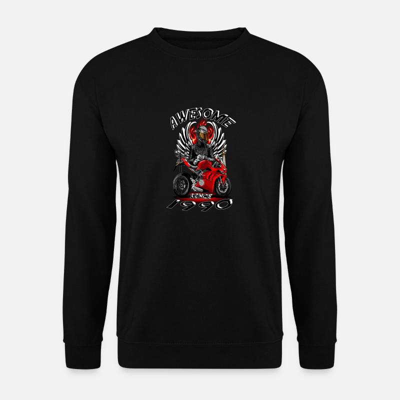 Awesome since 1990, biker's birthday - Unisex Sweatshirt - black