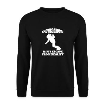 Snowboard slogan winter sports snowboarders - Unisex Sweatshirt - black - Front - Alina (178cm) & Michal (187cm)