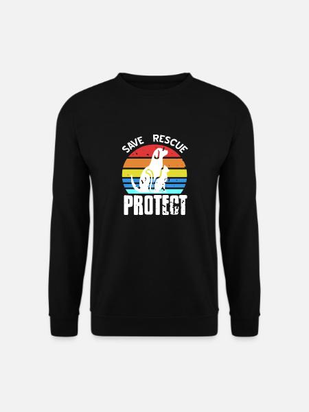 Save Rescue Protect Retro Vintage Animal Lover - Unisex Pullover - Schwarz