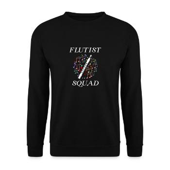 Musician Ironic Saying Flute Squad Flutist - Unisex Sweatshirt - black - Front - Alina (178cm) & Michal (187cm)